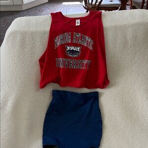Oh Polly Red and Blue Crop Top